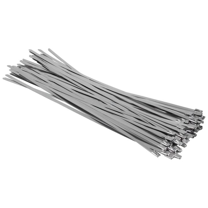 50pcs-4-6x300mm-stainless-steel-exhaust-pipe-wrap-coated-locking-cable-zip-ties-self-locking-stainless-steel-cable-tie