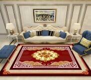Thảm Bali trải sàn 1m6 x2m3 mẫu tâm tròn màu đỏ