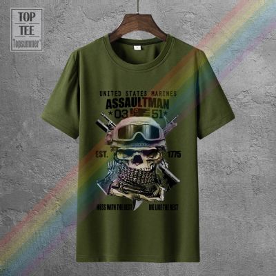 เสื้อยืดผ้าฝ้าย แขนสั้น พิมพ์ลาย Usmc Infantry 0311 Grunt Us Marines Semper Fi Hardcore PKcmal23AFmkof52 L9XZ