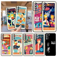 ✾⊙❇ Hot Cartoon Cute Simpsons for Samsung Note 20 S20 Ultra Plus A91 A71 A51 A41 A31 A21 A21S A11 A01 Bright Black Phone Case