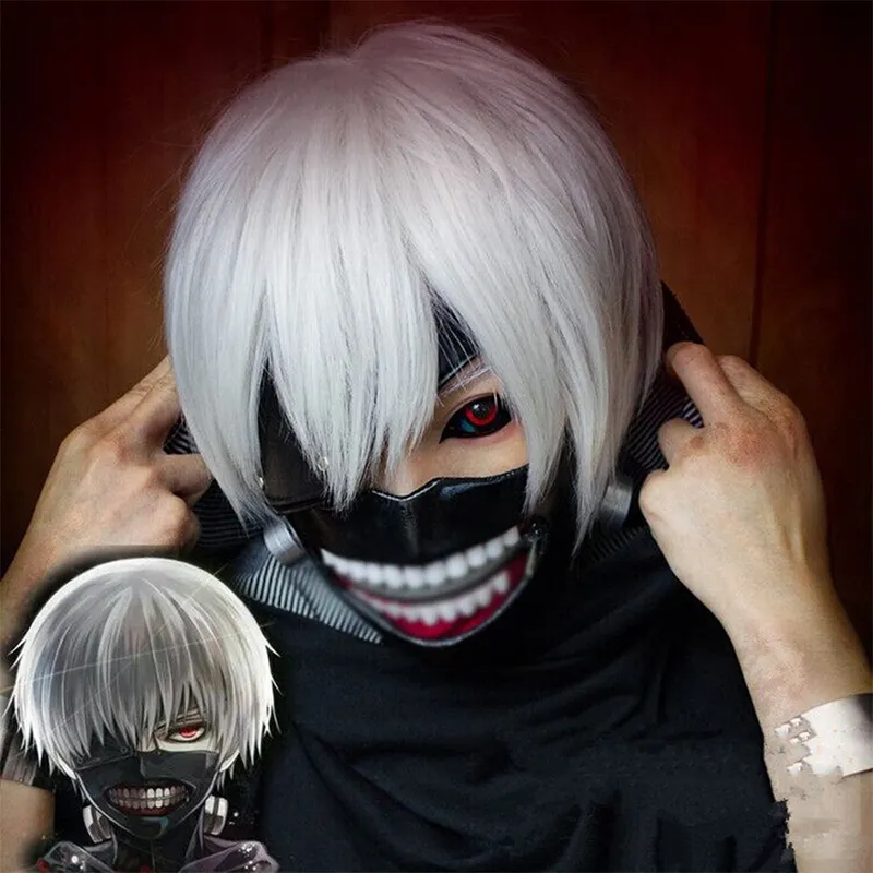 Tokyo Ghoul Cosplay Sợi Lông Ngắn Thẳng Màu Xám Bạc Lụa Màu Tóc Tổng Hợp  Hóa Trang Halloween Trang Phục Dự Tiệc Thời Trang/YIDA 