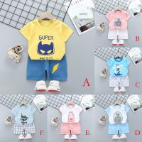 Summer Baby Boys Girls Outfit Set Cartoon Print T-shirt Short Pants Two-piece Set