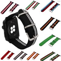 ⌚ Watch strap accessories เหมาะสำหรับสายไนล่อน AppleWatch5 รุ่น 43 สายนาฬิกาแคนวาสแถบสีรุ้งสายธงชาติ 44mm