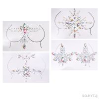 【CW】❀✈☌  4 Sets Rhinestone Stickers Breast Jewels Face Eyebrow Paste