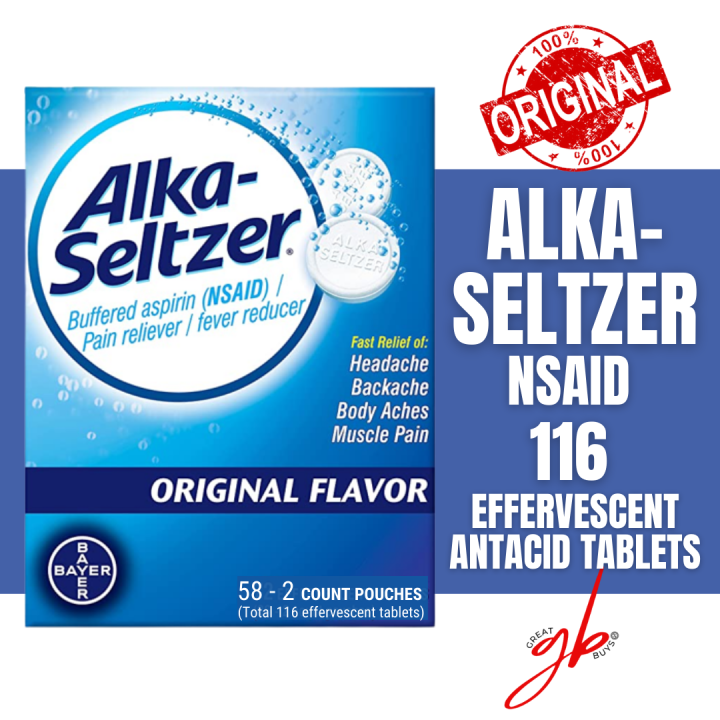 Alka-Seltzer Original Effervescent Tablets, Fast Relief Of Headache ...