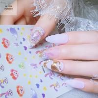 ALYSSA น่ารัก StellaLou รูปลอก เครื่องมือทำเล็บ ตกแต่งเล็บ DIY สติ๊กเกอร์เพ้นท์เล็บ 3 มิติ แอ็ปเปิ้ล