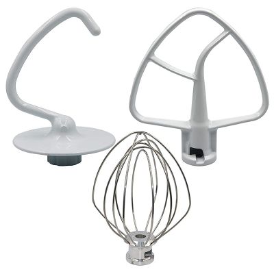 Mixer Kit for KSM150 Includes Dough Hook Wire Whip and Coated Flat Beater, 3 Pieces Stand Mixers Repair Set Compatible