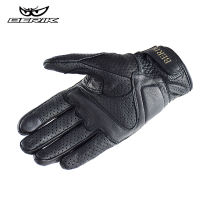 BERIK Leather Motorcycle Gloves Waterproof&amp;Breathable Moto Gloves Leather Motocross Riding Gloves Full Finger Black Summer