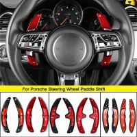 For Porsche 911 Panamera Cayenne Boxster Macan Interior Accessories Carbon Fiber Car Steering Wheel Shift Paddles Trim Sticker