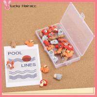 LUCKY HAIRACC 50PCS เรซินและโลหะ ตะปูหัวแม่มือรูปสัตว์ หลายสี รูปร่างสัตว์รูปร่าง ตะปูที่น่ารัก กระดานไม้ก๊อก ไม่สม่ำเสมอแบบปกติ ผ้าผ้าทอ