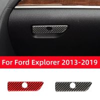 Carbon Fiber For Ford Explorer 2013-2019 Car Accessories Interior Car Storage Box Handle Switch Decoration Cover Sticker Decal