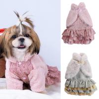 Pet Clothes Chinese Retro Style Keep Warmth Cute Pet Dogs Cats Princess Dress for Winter Dresses