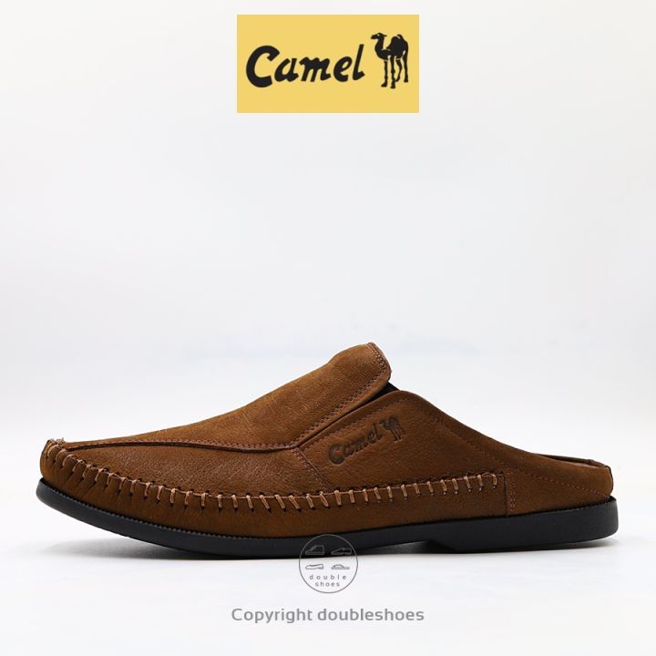 camel-รองเท้าคัทชูเปิดส้น-หนังแท้-หนังลายช้าง-พื้นนุ่ม-เย็บพื้น-รุ่น-cm108-ไซส์-40-45