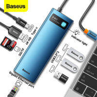 Baseus อะแดปเตอร์แท่นวางมือถือ USB เป็นชนิด C HDMI-USB ที่เข้ากันได้ USB 3.0ฮับตัวอ่านการ์ดความจำ PD 100W USB C ฮับสำหรับ Pro Air HUB