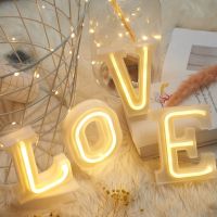 ○ Light Up Marquee Lights Letters Neon Signs Wall Decor Table Decor for Home Bar Christmas Birthday Party Valentines Day