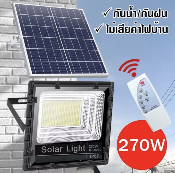 pz-shop-solar-light-สปอร์ตไลท์-ไฟสปอร์ตไลท์-โคมไฟสปอร์ตไลท์-ไฟโซล่าเซลล์-ไฟled-ไฟใหญ่-ไฟสว่างมาก-jd-8270-เก็บเงินปลายทาง
