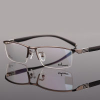 Reven Jate Titanium Alloy Front Rim Eyeglasses frame with Flexible Temple Arms Semi-Rimless Glasses Frame with 3 Optional Colors