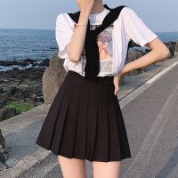 2022 NEW Spring Summer Women Skirt High Waist Student Pleated Mini Midi Black Skirts Cute Sweet Girls Dance Pencil Gothic