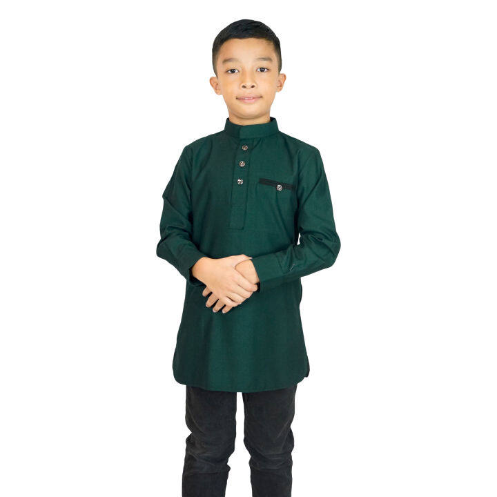 Kurta Budak Slim Fit Cotton Baju Sahaja 7 Warna Baju Raya Kurta Slim Fit Lazada 0310