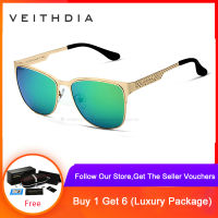 VEITHDIA แว่นตากันแดดโพลาไรซ์สีฟ้าเคลือบกระจกขับรถแว่นตากันแดดผู้ชายแว่นตาชายสำหรับผู้ชาย/ผู้หญิง 3580 [ซื้อ 1 แถมฟรี 1 ชิ้น]