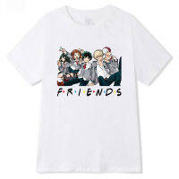 Women/Men My Hero Academia Friends Printed Round Neck T-Shirts Cozy Short Sleeve Tops