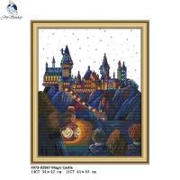 （Jinxiu cross-stitch） Joy Sunday Magic Castle ปักครอสติส DMC Handmade DIY 11CT 14CT Cross-Stitch ชุด NKF เย็บปักถักร้อยโรงงานขายส่ง