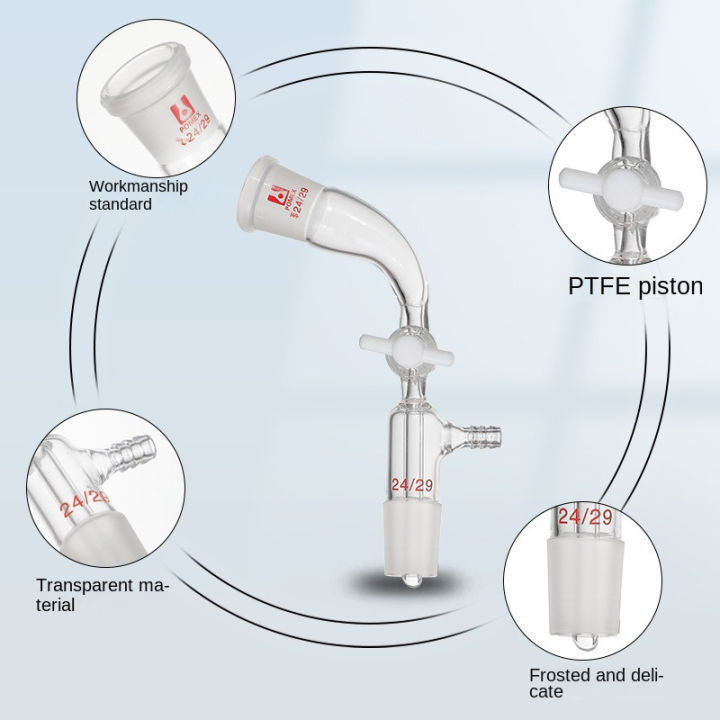 หลอดรับสูญญากาศมาตรฐานกระจกฝ้า-ptfe-ลูกสูบ105-รับตรงหลอดโค้งท่อหาง