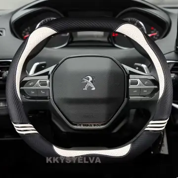 for Peugeot 2008 e2008 Car Steering Wheel Cover Carbon Fibre + PU Leather  Auto Accessories interior - buy for Peugeot 2008 e2008 Car Steering Wheel  Cover Carbon Fibre + PU Leather Auto