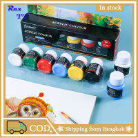 Rex TT 6สี สีอะคริลิค pigment set ชุดวาดรูป 25มล acrylic watercolor gouache textile glass advertising painted graffiti paint 6 สี จำนวน 1 กล่อง