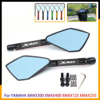 กระจกมองกระจกมองหลังด้านหลังสำหรับยามาฮ่า XMAX400 XMAX300 XMAX กระจกมองข้าง X-MAX 125 250 300 400อลูมิเนียม CNC รถจักรยานยนต์