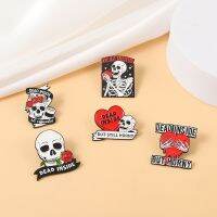 Halloween fashion punk style skeleton rose love hand alloy badge personalized fashionable clothes bag accessories Brooch