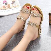 Designer Women Slippers Summer Beach Sandals Rhinestone Outdoor Flip Flops Shoes Mujer