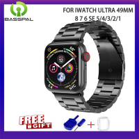 BassPal ProBefit สายเหล็กสแตนเลสสำหรับ Apple Watch 42mm 38มม. 1/2/3สายสายรัดโลหะสำหรับ I Watch Series 4 5 6 SE 7 8อัลตร้า49มม. 44มม. 40มม. 41มม. 45มม. ของขวัญฟรี