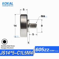 [Js14x5-c1l5m4] 1ชิ้น605zz Ntbg14-5 605 S605ลูกปืนเกลียวนอกเส้นผ่าศูนย์กลางด้านนอก14มม. Sus304เพลาล้อสกรู Jsm4 * 14*5