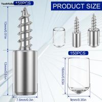 สกรูยึดชั้นวางสกรูยึดตัวเอง150ชิ้นพร้อมตู้ฝาครอบกันฝุ่นลามิเนตตัวยึดตัวยึดรองรับยึดสกรูยึดตัวเองสำหรับตู้บ้าน