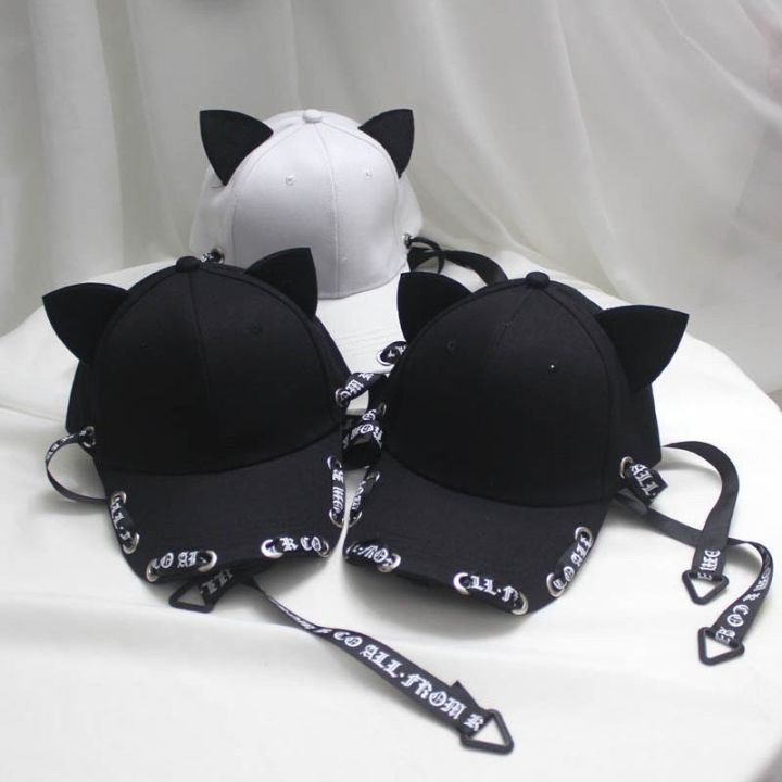หมวกแก๊ป-แต่งหูแมว-สไตล์เกาหลี-สําหรับผู้หญิง