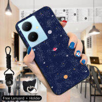 เคสม็อบสำหรับ Vivo V29 5G Y78 5G Y78 5G + 5G สายคล้องแหวนใส่นิ้วน่ารักการ์ตูนดวงดาวท้องฟ้ามนุษย์อวกาศสุนัขเคสโทรศัพท์สำหรับหญิงสาวน่ารักดวงจันทร์เด็กผู้หญิงเด็กผู้ชายซิลิโคนกันกระแทกปลอกโทรศัพท์ป้องกัน TPU