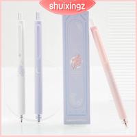 SHUIXINGZ ปากกาน่ารัก2หมึกดำ1หมึกสีชมพูหดได้สำนักงานพลาสติก