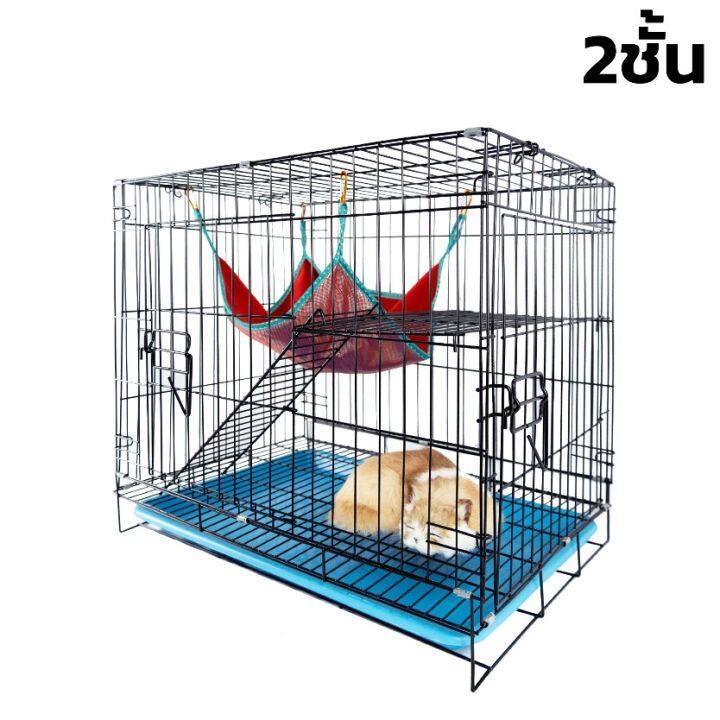 กรงแมว-2-ชั้น-กรงสัตว์เลี้ยง-กรงเหล็ก-กรงแมว-กรงสุนัข-กรงหมาพับได้-cat-cage-สำหรับแมว-กระต่าย-พับเก็บได้-abele