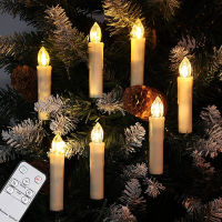 LED Christmas Tree Candle Plastic Flameless Flicker Timer Remote Control Battery Operated Fake Candles For New Year Home Decor