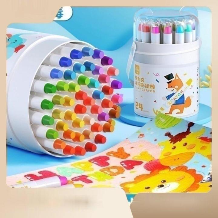 Enmy Kids Colour Crayon Set (12/24/36/48pcs) - Washable, Non-Toxic, Perfect  for Colouring and Painting in an Office and Stationery Art Kit, Oil Pastel  Drawing