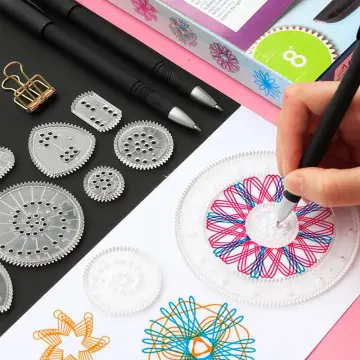 Spirograph Deluxe Set Design Tin Set Draw Spiral Designs Interlocking Toys
