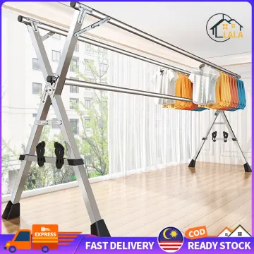 HOUSEHOLD CLOTHES HANGER #SINGLE #DOUBLE POLE/ DRYING RACK (RAK PENYIDAI  BAJU)