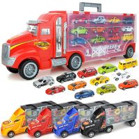 【CC】 New Transport Car Carrier Big Truck Vehicles With Diecast Cars Children Boys Birthday Gifts