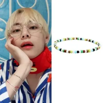 V Inspired Green Thread Bracelet BTS Taehyung Bracelet 