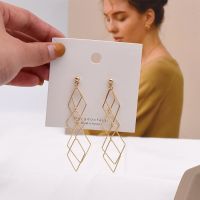 Metal Rhombus Clip On Earrings No Hole Ear Clips Geometry Earrings Without Piercing Personality Earring Jewelry E852