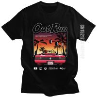 Vintage Out Run T Shirt Shift Car Racer Men Cotton Old School 80S Japanese Arcade Gaming Tshirt Racing Video Game Outrun Tee Top