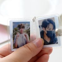 Transparent Photo Album for Mini Cards 1/2 In Photocard Holder with Keychain Sticker Scrapbook Album Name Card Holder Album