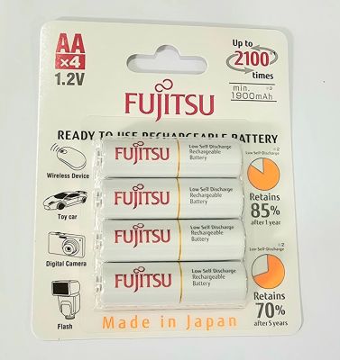 ถ่านชาร์จ Fujitsu 1.2V AA และ AAA แพค 4 ก้อน ของแท้ (เคลมศูนย์ได้)