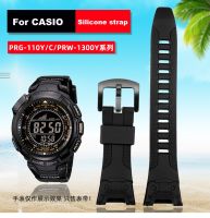 【CW】 High quality rubber strap suitable for CASIO PRG 110Y / C PRW 1300Y black resin watch PROTREK silicone